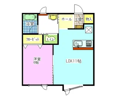 オンリーワンII(1LDK/2階)の間取り写真