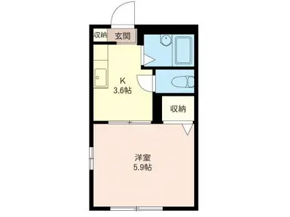 イーストコート(1K/2階)の間取り写真