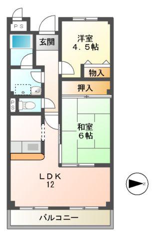 エクセレンス(2LDK/3階)の間取り写真