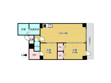 SUGARLOAF PARK花の木(2LDK/2階)の間取り写真
