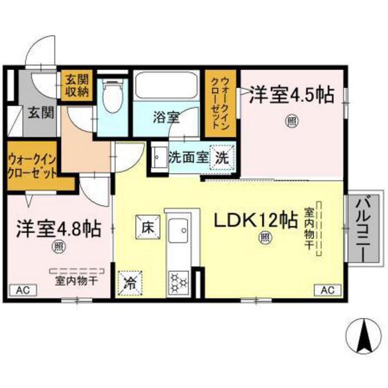 CAMPANELLA山本(2LDK/3階)の間取り写真