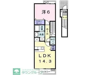 ペガサスネオ(1LDK/2階)の間取り写真