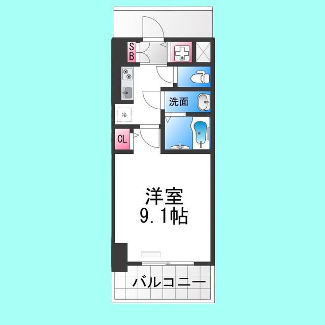 S-RESIDENCE堺BLAZE(1K/6階)の間取り写真