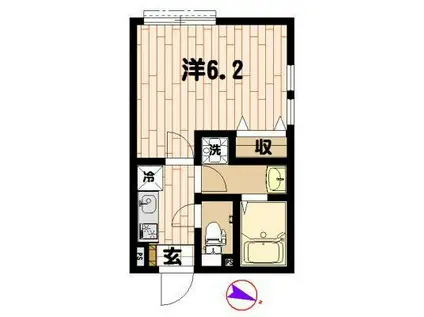 FIRST TERRACE(1K/1階)の間取り写真