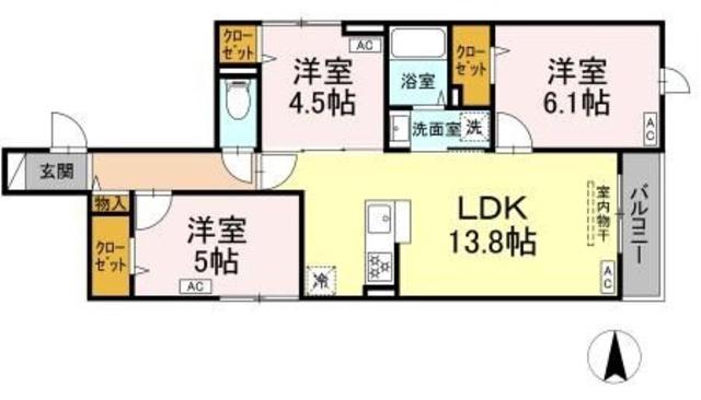 セレスティア東葛西V(3LDK/3階)の間取り写真