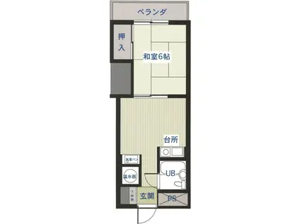 ラフォーレひらとA(1DK/4階)の間取り写真