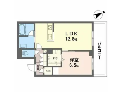 LUCE(1LDK/3階)の間取り写真