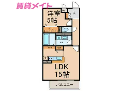 LA QUADRIFOGLIO(1LDK/2階)の間取り写真