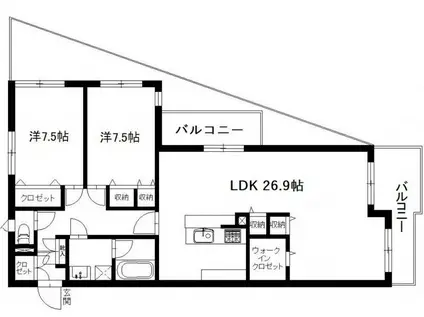 リーベンハイム・カガ(2LDK/1階)の間取り写真