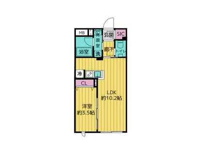 レガシア池袋立教西(1LDK/3階)の間取り写真