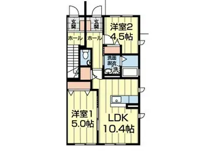 グランディール(2LDK/1階)の間取り写真