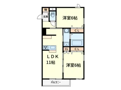 フォレストヒルズ(2LDK/2階)の間取り写真