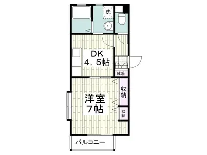 エトワール緑園A(1DK/1階)の間取り写真