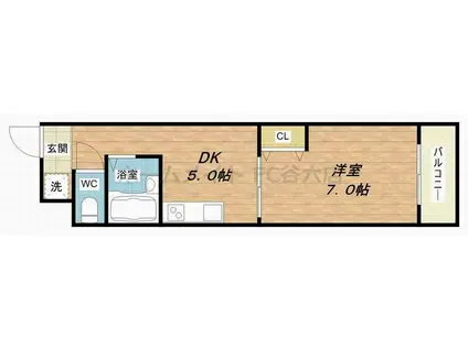 NSパレス(1DK/6階)の間取り写真