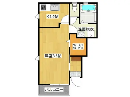 GLANDFIELD天久保A(1K/1階)の間取り写真