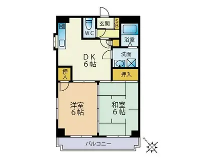 クレベール紅梅(2DK/3階)の間取り写真