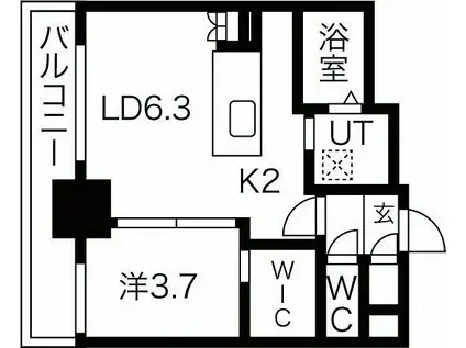 MODENA CENTRO(1LDK/6階)の間取り写真