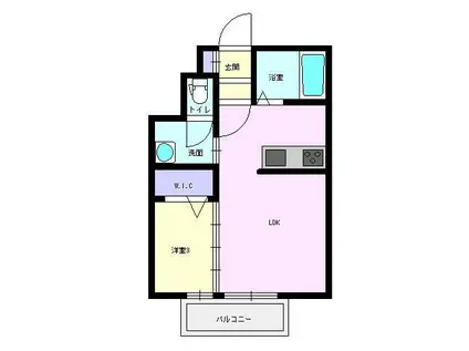 メルセージュ真和(1LDK/2階)の間取り写真