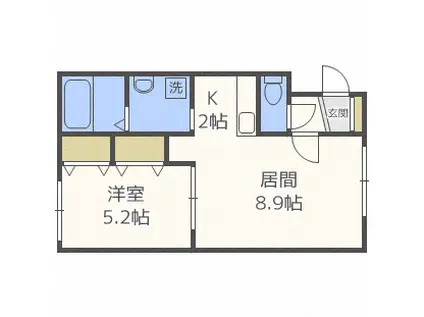TSコート南10条(1LDK/3階)の間取り写真