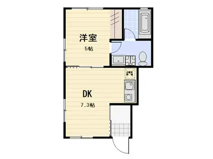 アリエッタ林間(1DK/1階)の間取り写真