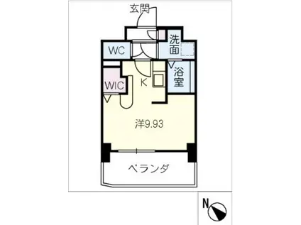 エステシア名駅(ワンルーム/8階)の間取り写真