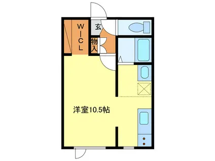 POCOA TERRACE I(ワンルーム/2階)の間取り写真