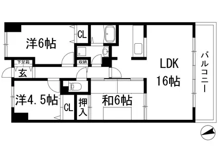 レジオン川西多田(3LDK/7階)の間取り写真