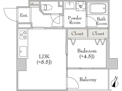 イーストガーデン(1LDK/3階)の間取り写真