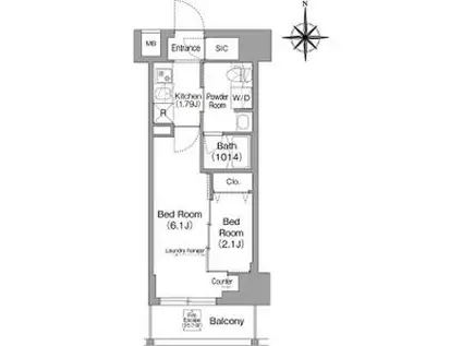 コンフォリア・リヴ下落合(1DK/3階)の間取り写真