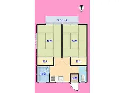 ハイツ相武(2DK/2階)の間取り写真