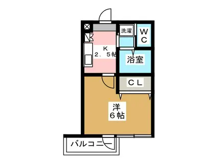 パークアベニュー塩野(1K/1階)の間取り写真