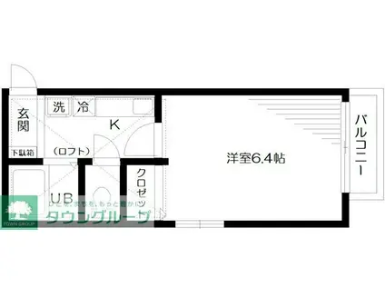プランツ四季2(1K/1階)の間取り写真
