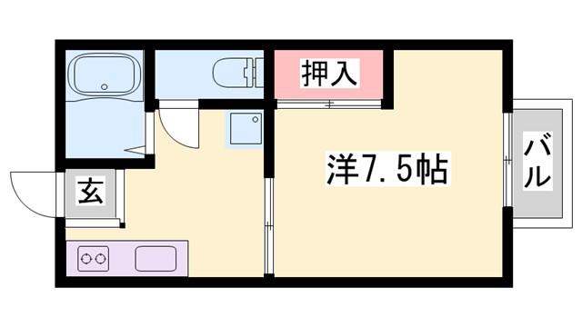 メゾネット以和貴(1K/2階)の間取り写真