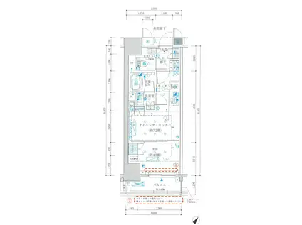 ザ・ パークワンズ日本橋人形町604(1DK/6階)の間取り写真
