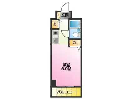 ユーコート新丸子(ワンルーム/5階)の間取り写真