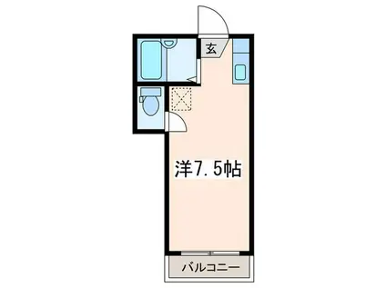 ヴィラエスポワール(ワンルーム/1階)の間取り写真