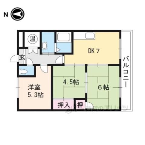 西村マンション(3DK/3階)の間取り写真