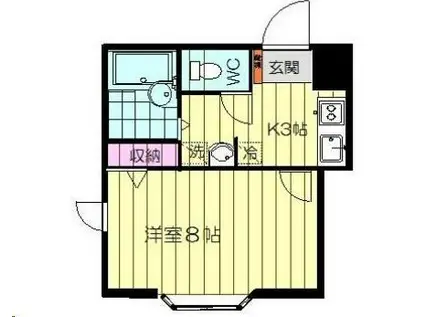 ロイヤルハイツ東八(1K/2階)の間取り写真