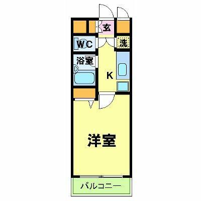 エルフラット高輪台(1K/1階)の間取り写真