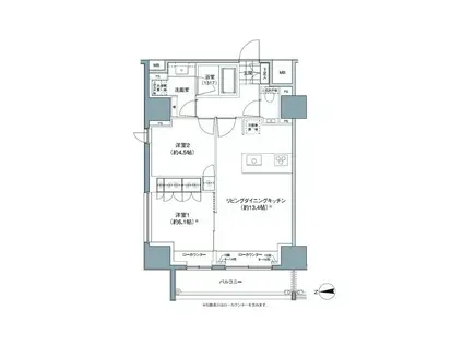 パークハビオ東中野(2LDK/13階)の間取り写真