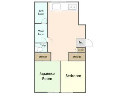 いおりハイツ(2DK/3階)の間取り写真