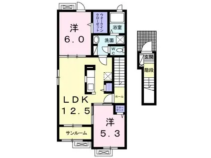 フォルトーナS-II(2LDK/2階)の間取り写真