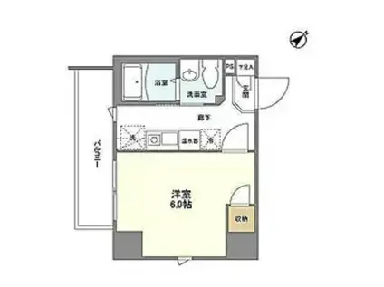 アクシーズグランデ浦和東仲町(1K/2階)の間取り写真