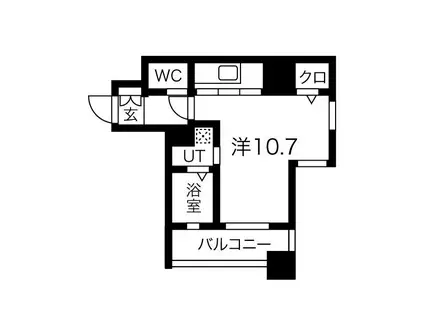 SPACE BEAT(1K/6階)の間取り写真