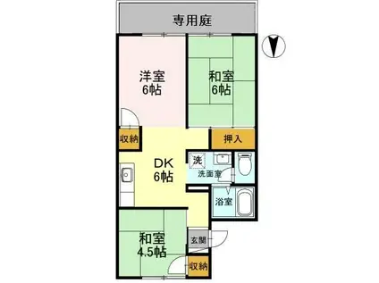 光陽ハイツ(3DK/2階)の間取り写真