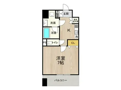 CITYSPIRE平野(1K/4階)の間取り写真