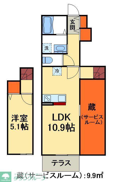 ハイツ天王台(1LDK/1階)の間取り写真