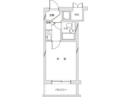 ライオンズテラス武蔵小金井(1K/3階)の間取り写真