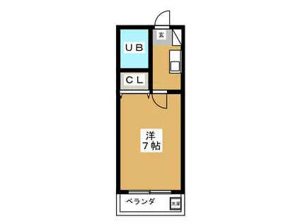 大都マンション(1K/1階)の間取り写真