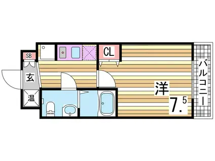 アロハマリーナ(1K/4階)の間取り写真